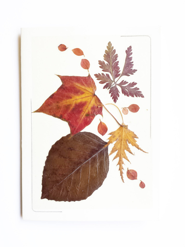 Pressed leaf and flower card